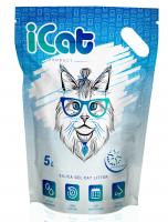 Уценка: iCat snowflakes, силикагелевый наполнитель с гранулами 5 л (Повреждена упаковка)