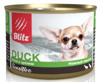 Blitz Sensitive корм для собак мелких пород всех возрастов, утка с цукини