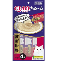 Inaba Ciao Churu пюре для кошек, тунец магуро и устрица, 14г*4
