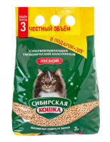 Сибирская кошка древесный наполнитель для кошек "Лесной" 