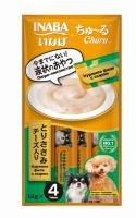 Inaba Ciao Churu Лакомство-пюре для взрослых собак, куриное филе с сыром, 14г*4шт