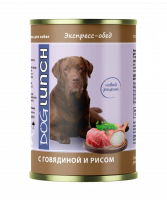 Dog Lunch Консервы для собак, экспресс обед с говядиной и рисом, 410гр