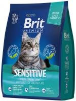 Уценка: Brit Premium Cat Sensitive корм с индейкой и ягненком для кошек с чувствительным пищеварением (Срок до 02.12.2023)