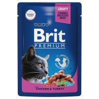 Brit Premium пауч цыпленок и индейка 85гр