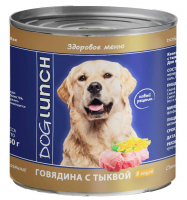 Dog Lunch консервы для собак, говядина тыква в соусе