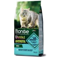 Monge Cat BWild Grain Free беззерновой корм из трески, картофеля и чечевицы для взрослых кошек