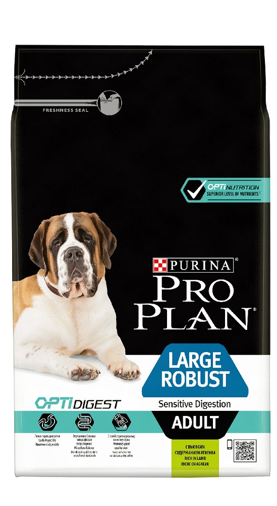 Pro Plan Large Robust Adult, для собак крупных пород, чувствительное пищеварение, ягненок