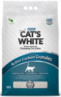 Cat's White Activated Carbon Granules наполнитель комкующийся с гранулами активированного угля
