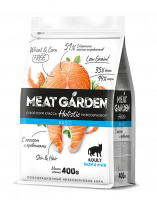 Meat Garden Skin & Hair сухой низкозерновой корм для взрослых кошек с лососем и креветками