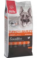 Blitz Adult Sensitive Turkey&Barley сухой корм для взрослых собак, индейка и ячмень