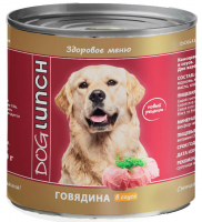 Dog Lunch консервы для собак, говядина в соусе