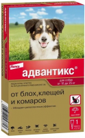 Elanco Адвантикс капли на холку для собак от блох,клещей и летающих насекомых для собак, 10-25 кг, 1 пип