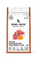 Bowl Wow Сухой корм для собак мелких пород, ягненок, индейка с рисом и тыквой