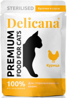 Delicana пауч для стерилизованных кошек, курица в соусе, 85 гр