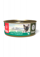 BLITZ Holistic Sterilised влажный корм для стерилизованных кошек, мясной паштет, утка с индейкой