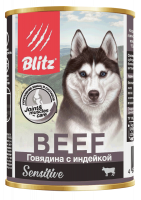 Blitz Sensitive корм для собак всех пород и возрастов, говядина с индейкой