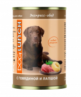 Dog Lunch Консервы для собак, экспресс обед с говядиной и лапшой, 410гр