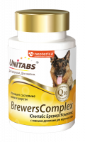 Unitabs Brewers Complex Q10 Витаминно-минеральный комплекс для крупных собак, для кожи и шерсти, 100 таб