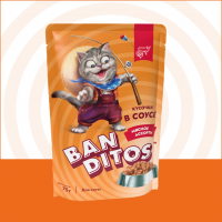 Banditos Влажный корм для котят, мясное ассорти, кусочки в соусе
