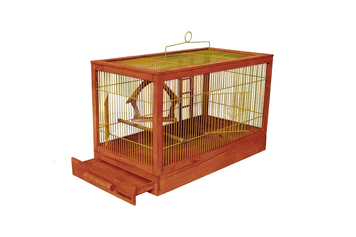 Клетка для птиц "Ретро - кантри" малая, деревянная, цвет клён, 47,5*27*32