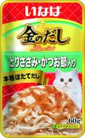 Inaba Ciao Kinnodashi Влажный корм для кошек, куриное филе с кацуобуси в желе