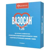 Вазосан Таблетки для собак и кошек, 1,25 мг, 30 таб