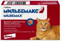 Мильбемакс антигельминтик для крупных кошек, 2таб