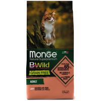 Monge Cat BWild Grain free беззерновой корм из лосося и гороха для взрослых кошек