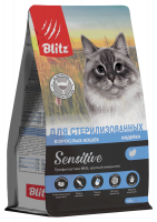 Blitz Sensitive Sterilised Cats сухой корм для стерилизованных кошек с индейкой (Обновленный состав)