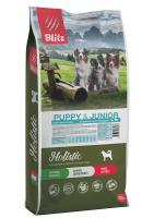 BLITZ Holistic Puppy & Junior Duck & Lamb низкозерновой корм для щенков и юниоров, утка и ягненок