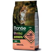 Monge Cat BWild Grain Free беззерновой корм из лосося и гороха для взрослых кошек