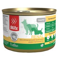 Blitz Dog Vetline Renal, влажный корм для собак, паштет с индейкой 200г