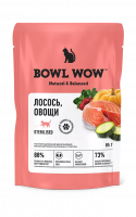 Bowl Wow Влажный корм для стерилизованных кошек, кусочки в соусе с лососем с овощами, пауч