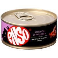 ENSO Корм консервированный полнорационный для кошек, паштет с ягненком и морковью