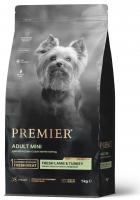 Уценка: Premier Dog Lamb & Turkey ADULT Mini Свежее мясо ягненка с индейкой для собак мелких пород (Повреждена упаковка)