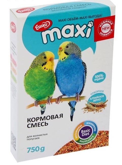 Ешка Maxi Кормовая смесь для волнистых попугаев 750 г (фрукты)