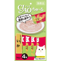 Inaba Ciao Churu пюре для кошек, куриное филе и кальмар, 14г*4