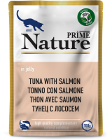Prime Nature Пауч для взрослых кошек, тунец с лососем в желе 100гр