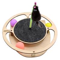 GoSi Игровой комплекс для кошек круг с шариками с игрушкой на пружине из ковра