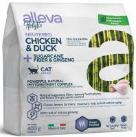 Alleva Holistic Neutered для стерилизованных котов и кошек с курицей и уткой, волокнами сахарного тростника и женьшенем