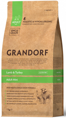 Grandorf Dog Lamb & Turkey Mini для собак мини пород, ягненок с индейкой