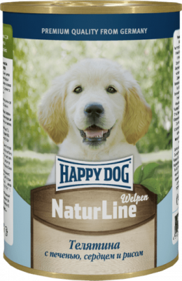 Happy Dog консерва  Телятина с сердцем, печенью и рубцом  для щенков 970 г