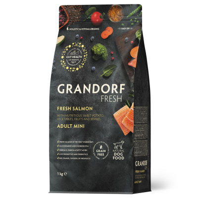 Grandorf Fresh Dog Adult Mini Salmon&Sweet Potato Сухой корм для взрослых собак мелких пород, свежий лосось с бататом