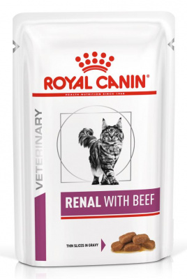 Royal Canin Renal With Beef влажный корм для кошек с говядиной, для поддержания функции почек, 85г