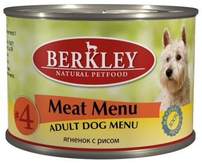 Berkley для взрослых собак №4, ягненок с рисом, 200 гр