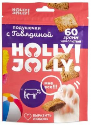 Holly Jolly! Лакомство для кошек подушечки с говядиной 60г