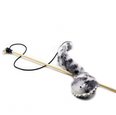 GoSi Удочка-дразнилка с валерианой змея-зубастик Василий, серая пятнистая 28см