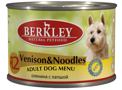 Berkley для взрослых собак №12, оленина с лапшой, 200 гр