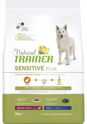 Natural Trainer Sensitive Plus для взрослых собак средних и крупных пород с кроликом