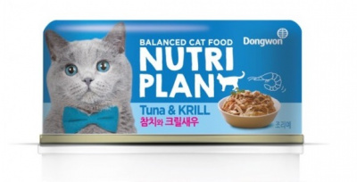 Nutri Plan консервы для кошек в собственном соку тунец с крилем 160гр